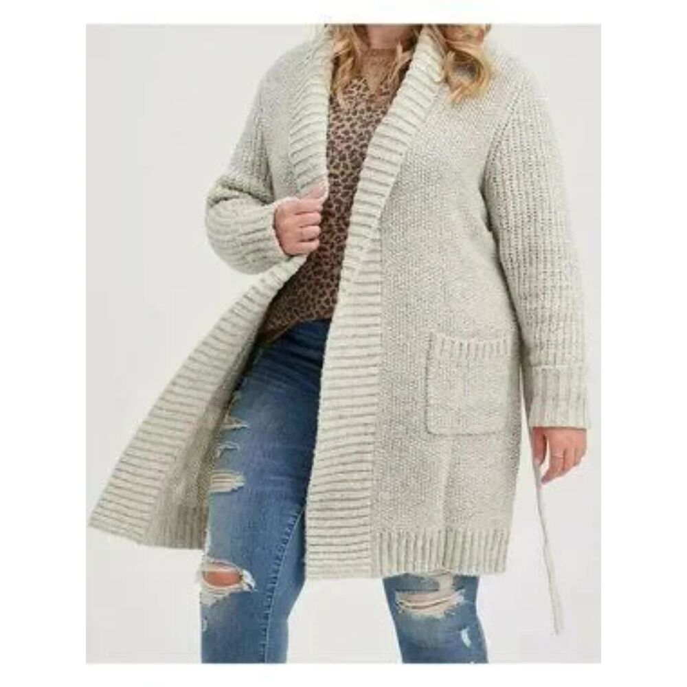 Torrid Long Sweater Coatigan Grey Size 2